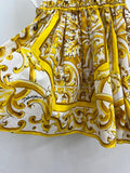 D&G Girls White & Yellow Majolica Dress