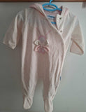 Juniors Pink Hooded Romper / Size 0-3m