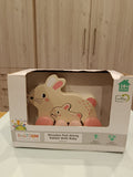 Little Town Wooden Pull Along Rabbit with Baby