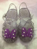 Jelly Sandals with Purple Bows / Size 27