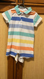 The Place Baby Boys Short Sleeve Striped Polo Romper / Size 9-12m