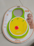 Silicone Bib with 2 Removable Cotton Cloth Attachments / Suitable for 4m+