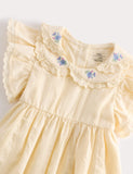 M&S Pure Cotton Embroidered Collar Dress / Size 9-12m