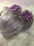 Jelly Sandals with Purple Bows / Size 27