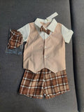 Shein Boys' Formal Plaid Vest & Shorts Set / Size 2-3yrs