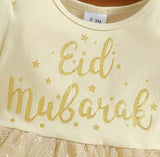 Pat Pat Eid Mubarak Dress with Headband / Size 9-12m