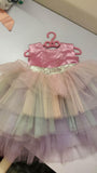 Glittery Multicolor Tulle Ruffle Party Dress / Size 12-18M