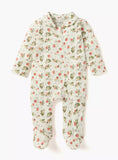 Juniors Bunny Print Sleepsuit with Collar and Zip Closure / Size 6-9m