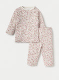 Juniors Floral Print Long Sleeves T-shirt and Pyjama Set / Size 6-12m