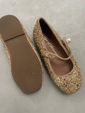 Girls Golden Sparkle Flats / Size 27