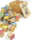 Wooden Blocks / Numbers, Letters & Pictures on all Sides / Box of 48