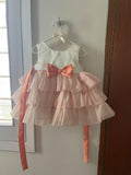 Pink Ruffled Dress with Bow / Size 6-9m