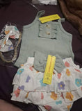Shein Baby Girl Floral Ruffle Romper Dress with Headbands / Size 9-12m